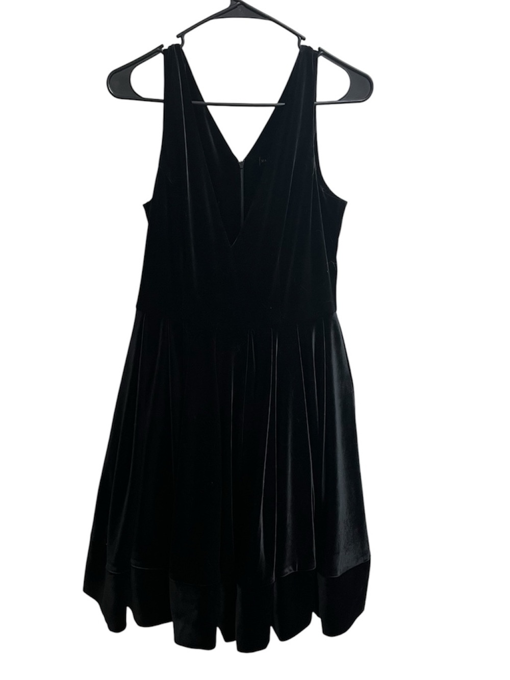 Marc Defang Black Velvet Fit and Flare Tulle Full Skirt Mini Dress SZ M